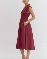 Sleeveless Midi Dress In Merlot