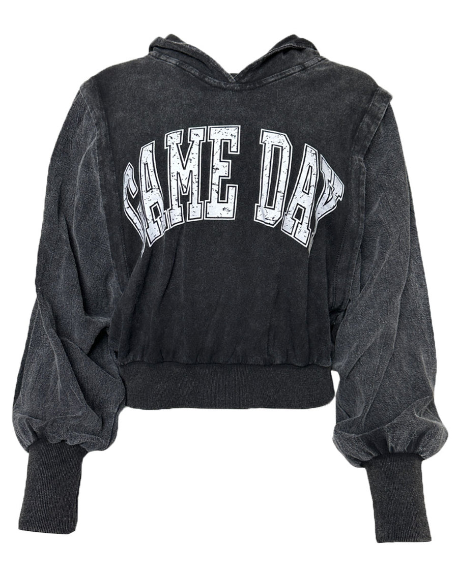 MINERAL WASHED GAME DAY CONTRAST PULLOVER - Blackbird Boutique