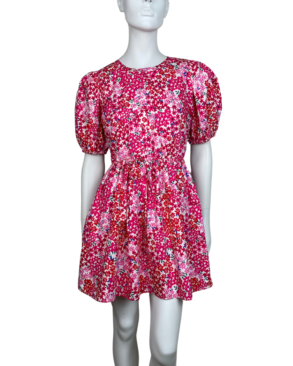 Pink Floral Cotton Mini Dress - Blackbird Boutique