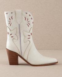 Sorrel Paneled Western Bootie in White - Blackbird Boutique