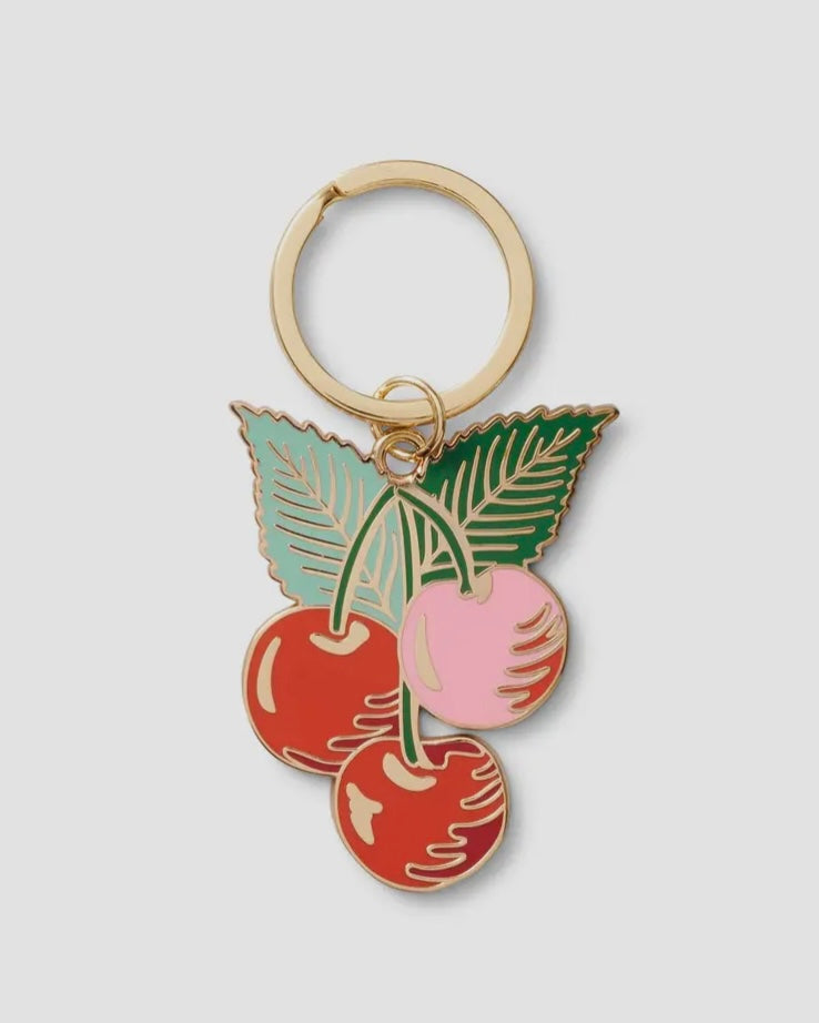 Rifle Paper Co. Cherries Enamel Keychain - Blackbird Boutique