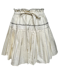 Cream Set - Pleated Mini Skirt