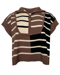 BROWN MULTI SWEATER VEST