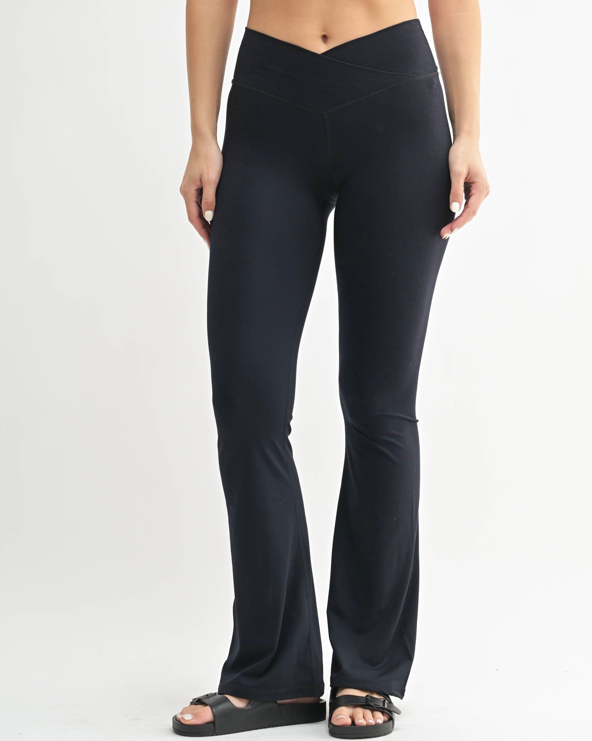 Mono B Crossosver Waist Yoga Pants - Blackbird Boutique