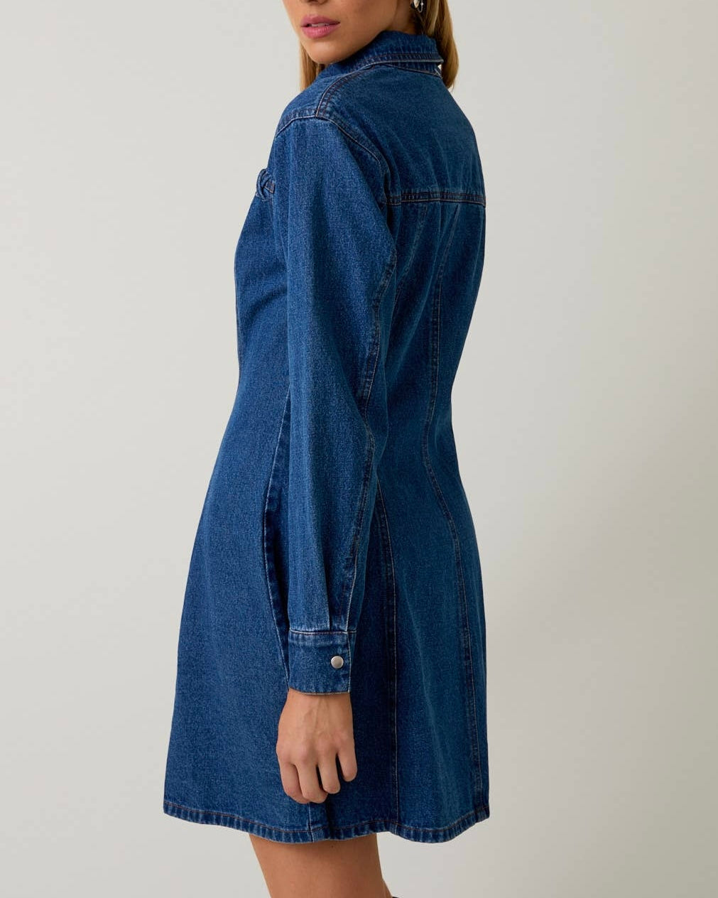 Fit & Flare Denim Mini Dress