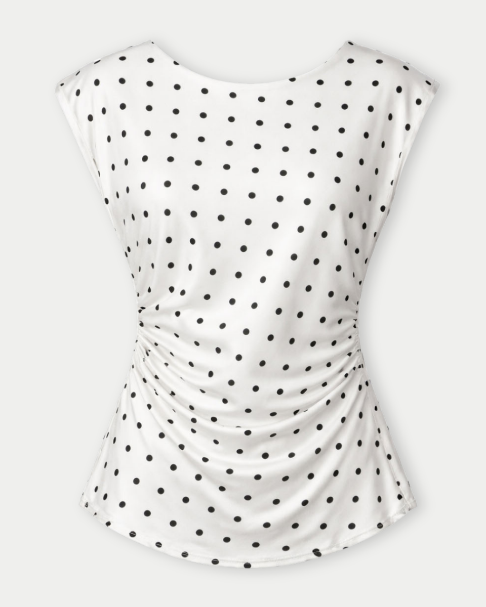 Purdy Satin Polka Dot Top - Blackbird Boutique
