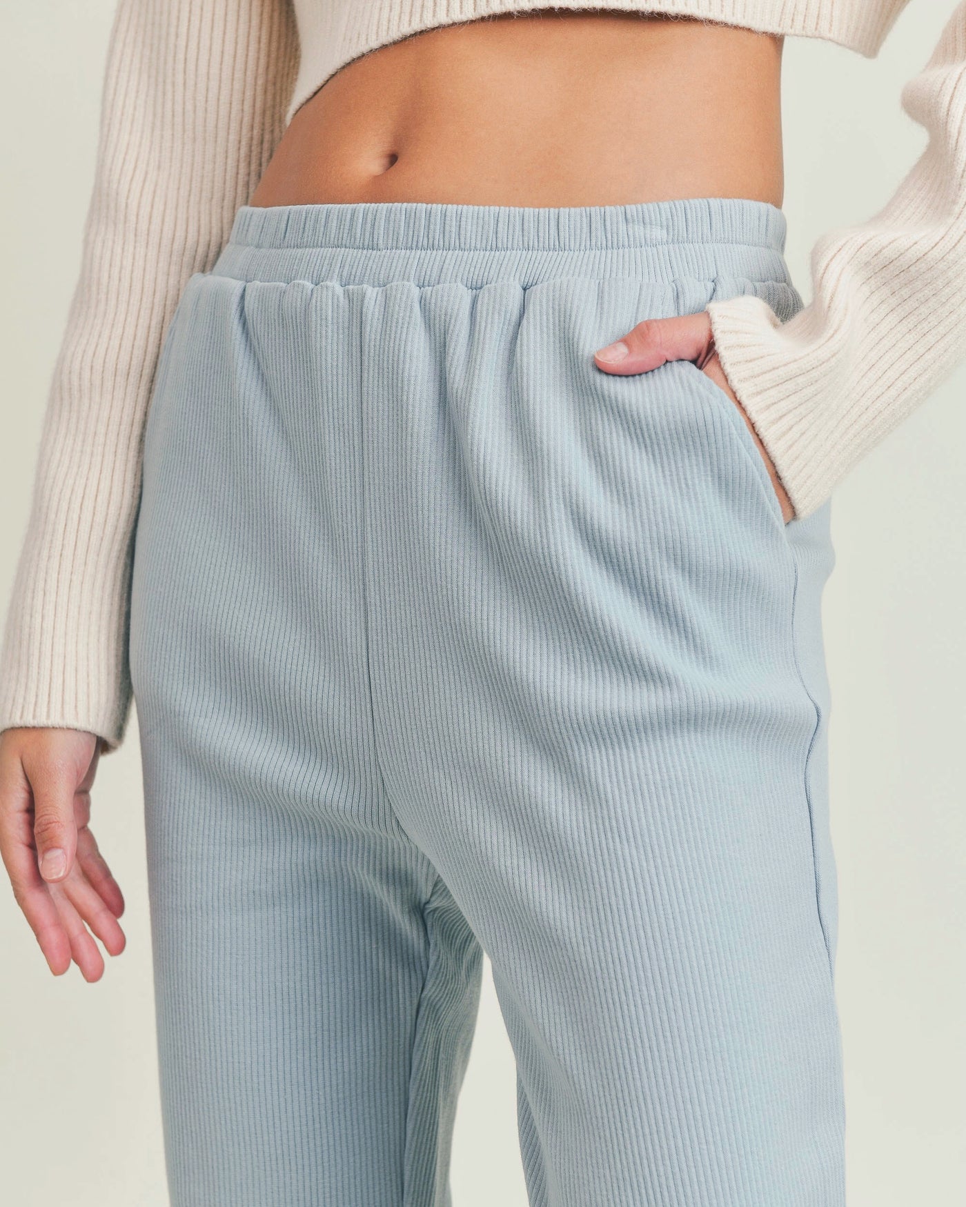 Soft Corduroy Jogger Pants in Blue - Blackbird Boutique