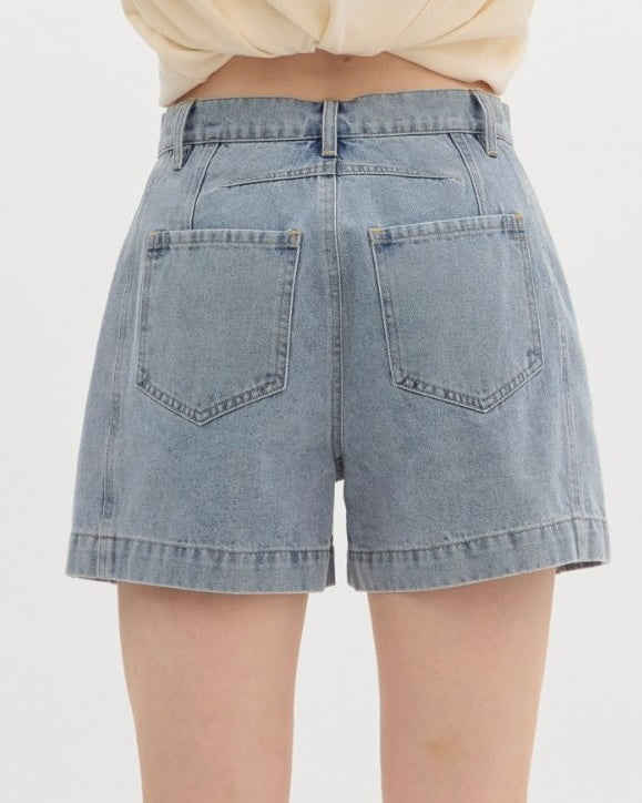 Denim Studded Shorts - Blackbird Boutique