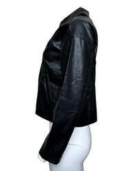 Zipper Front Faux Leather Jacket