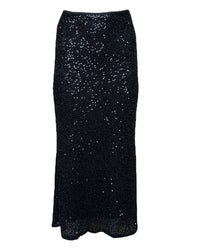 Sequin Bias Maxi Skirt in Black - Blackbird Boutique