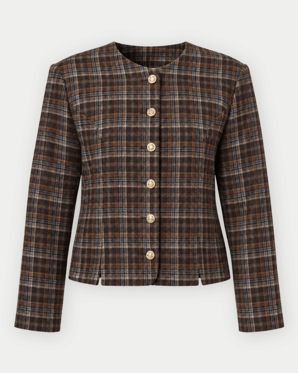 Ella Plaid Button Down Jacket