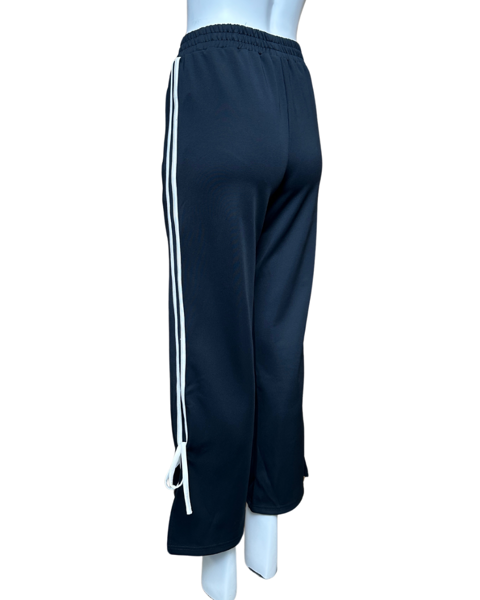 Bow Detail Track Pants in Dark Navy