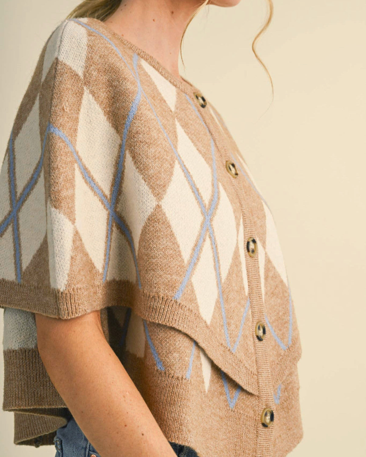 Jessica Argyle Button Down Cape Cardigan