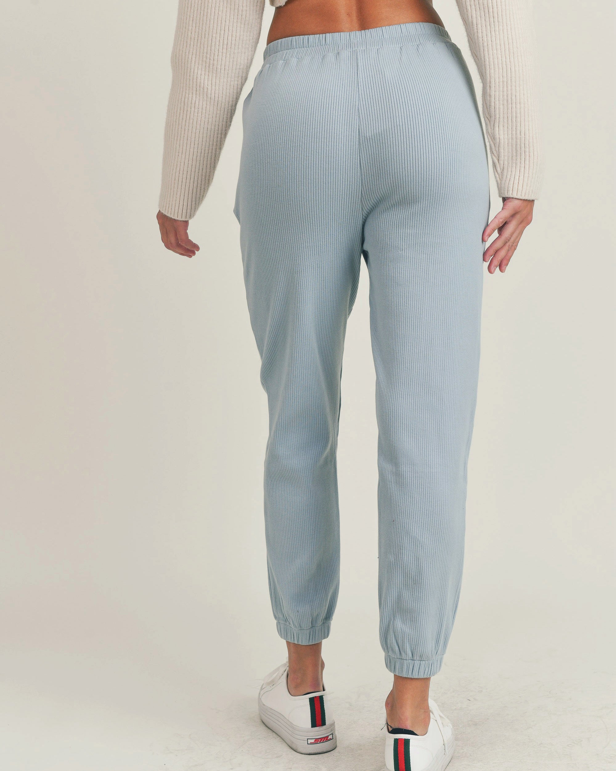 Soft Corduroy Jogger Pants in Blue - Blackbird Boutique