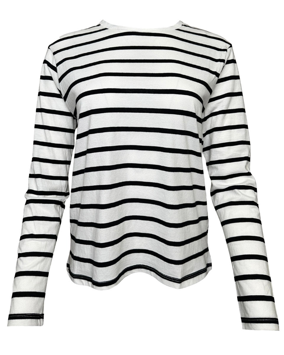 Long Sleeve Cotton Striped Tee - Blackbird Boutique