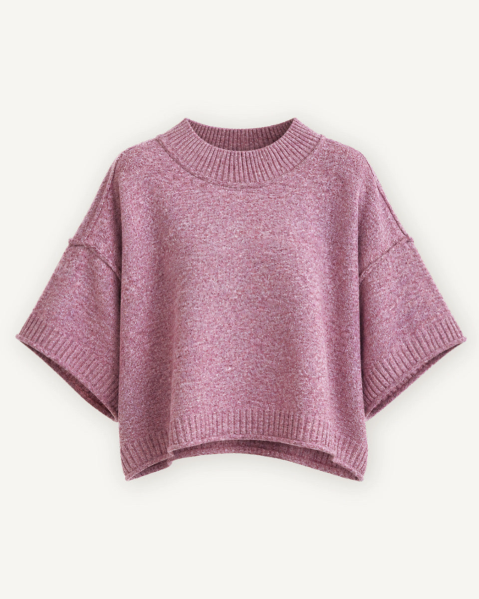 Marla Knit Mock Neck Short Sleeve Sweater