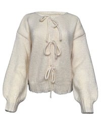 Cream Tie Front Cardigan - Blackbird Boutique