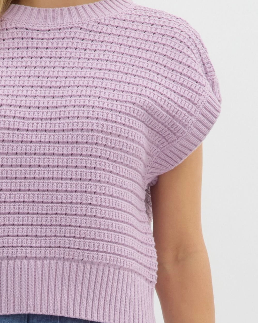 Solid Knit Sleeveless Top in Lavender