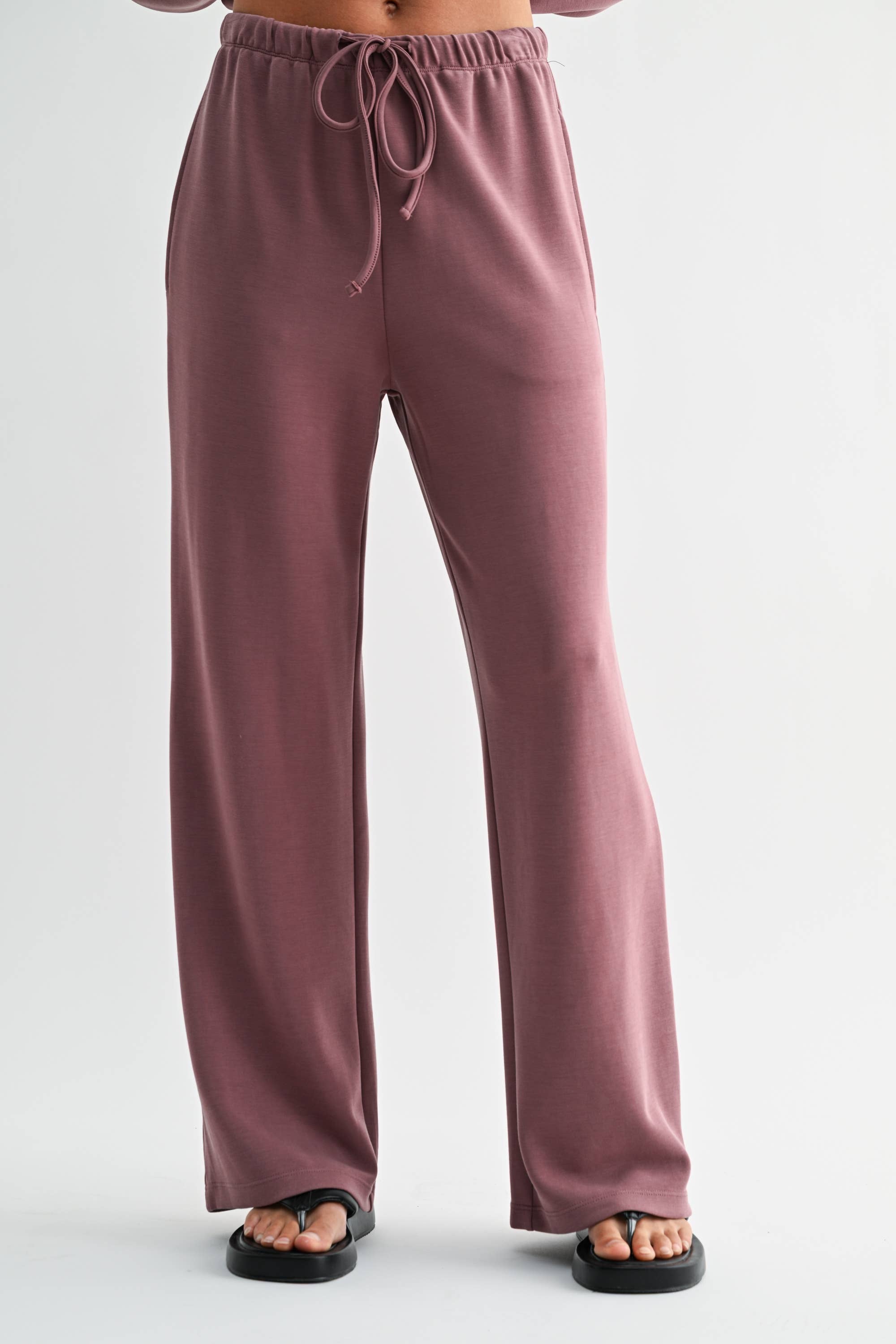 Mono B Scuba Wide Leg Pant - Blackbird Boutique