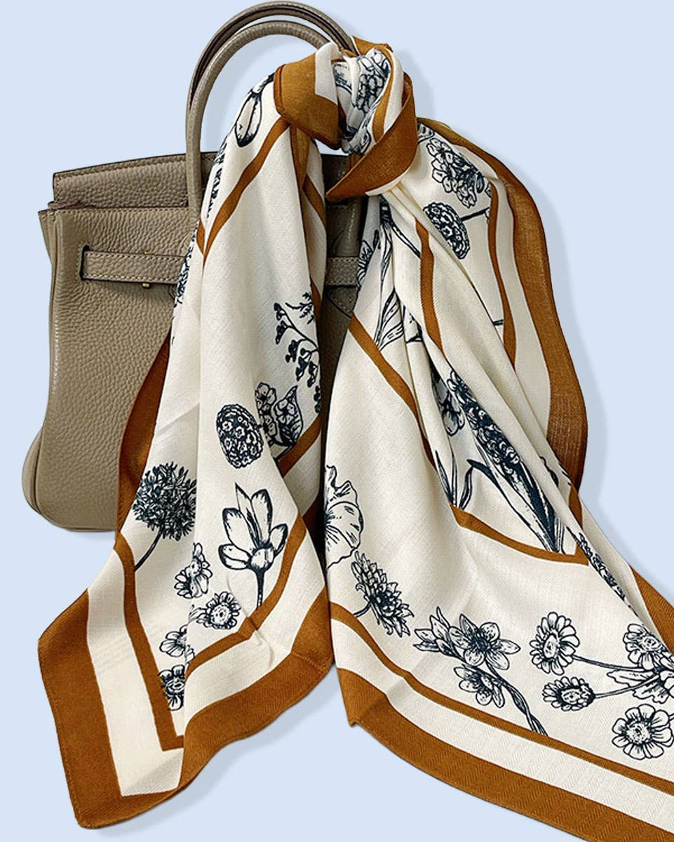 Floral Square Scarf - Blackbird Boutique