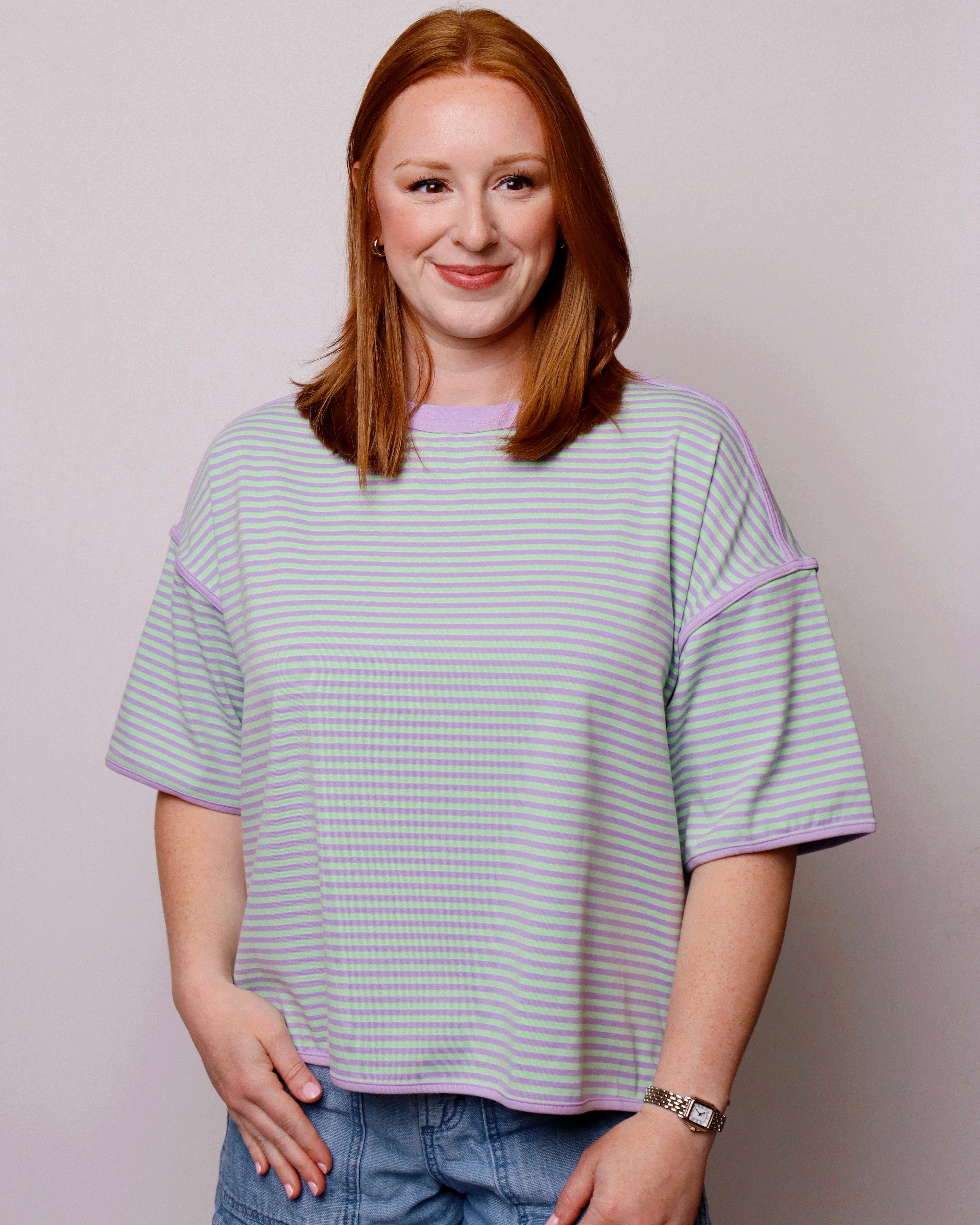 Franny Striped Oversized Knit Top - Blackbird Boutique