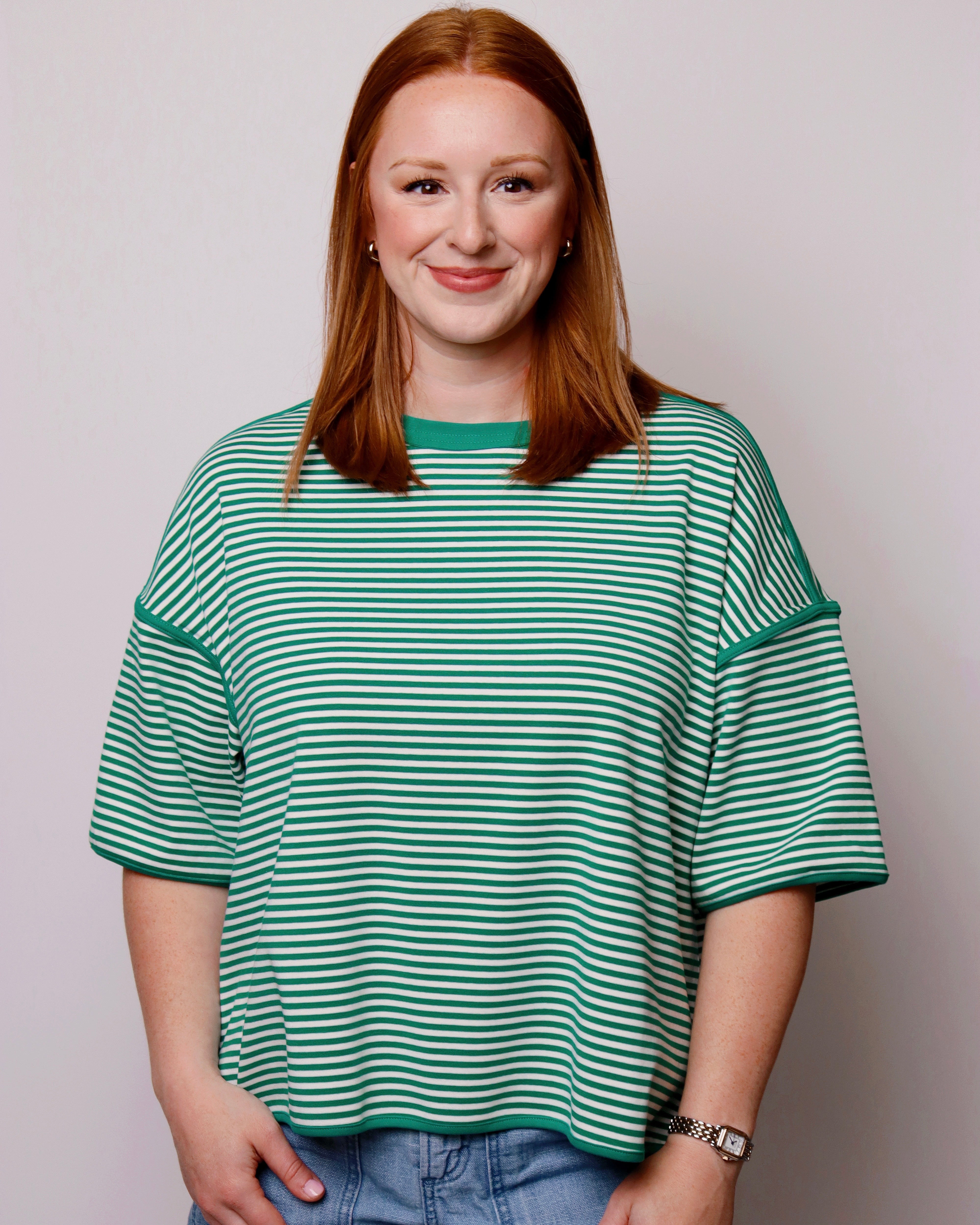 Franny Striped Oversized Knit Top - Blackbird Boutique