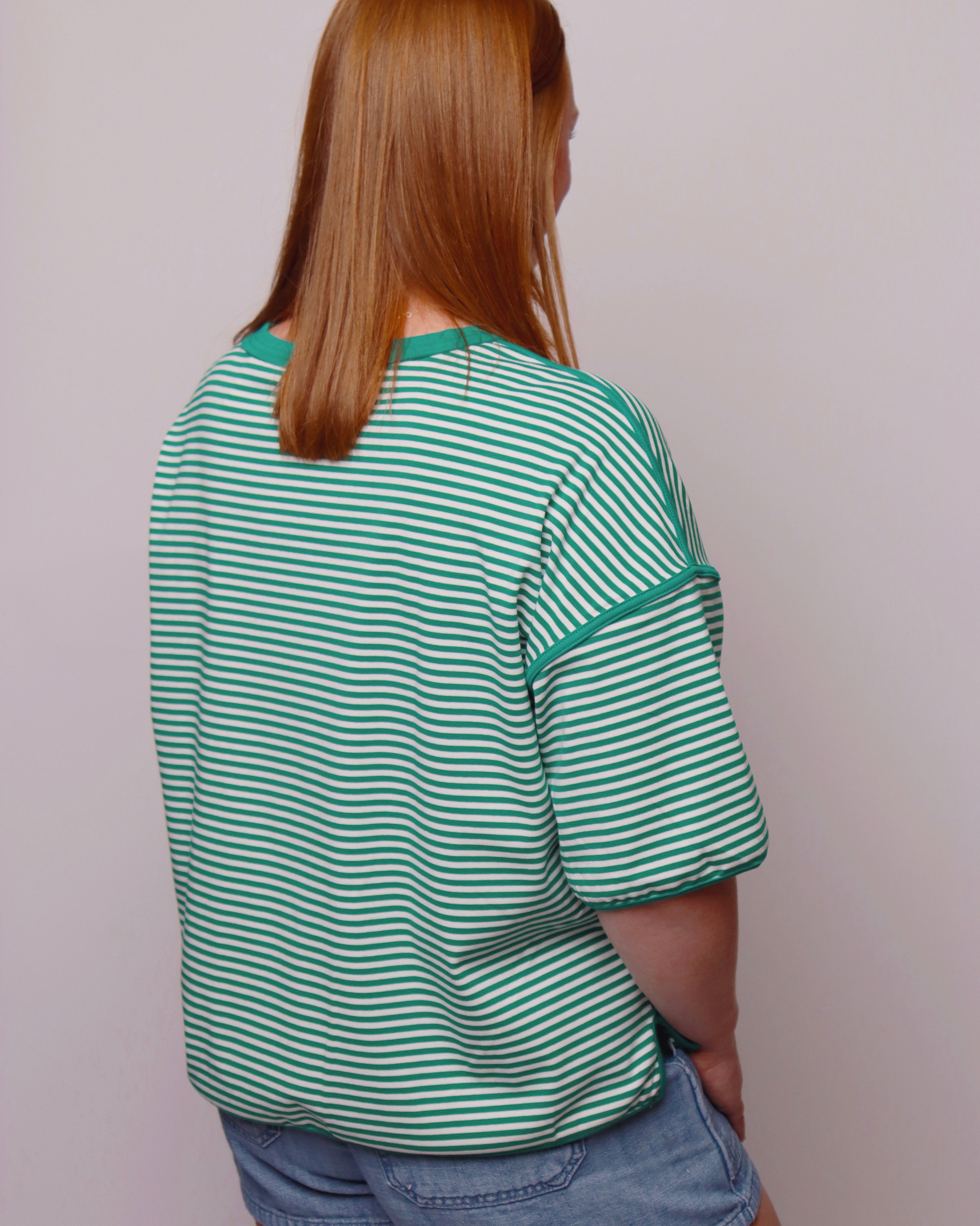 Franny Striped Oversized Knit Top - Blackbird Boutique