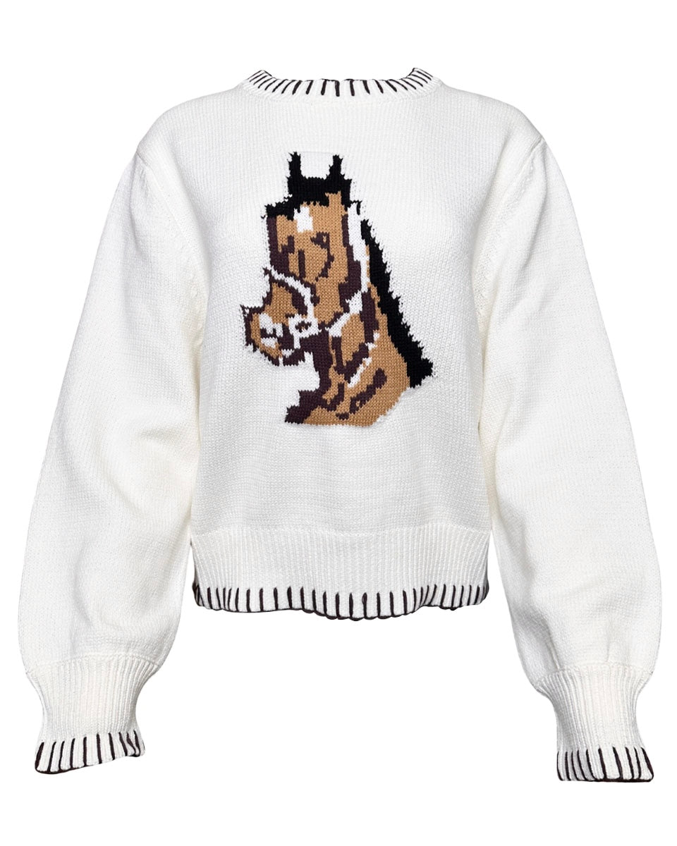 Horse Motif Knitted Sweater - Blackbird Boutique