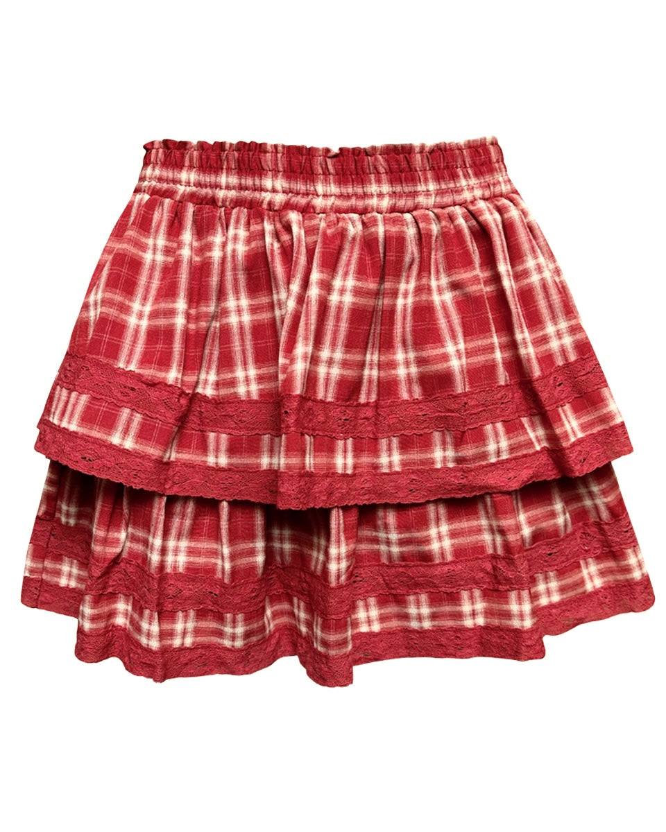 Plaid Ruffle Skort