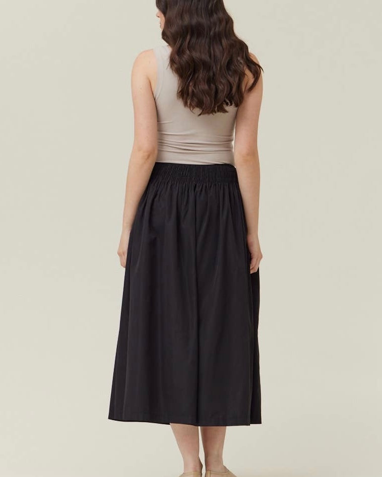 Smocked Waist Midi Skirt - Blackbird Boutique