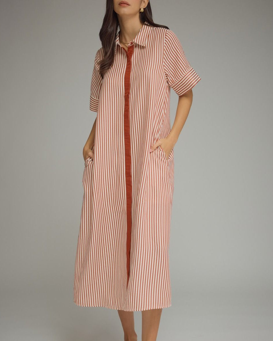 Ginger Striped Midi Drop Dress