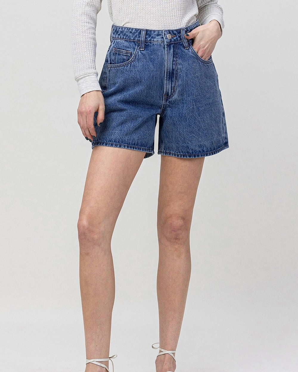 High Rise Mom Shorts - Blackbird Boutique