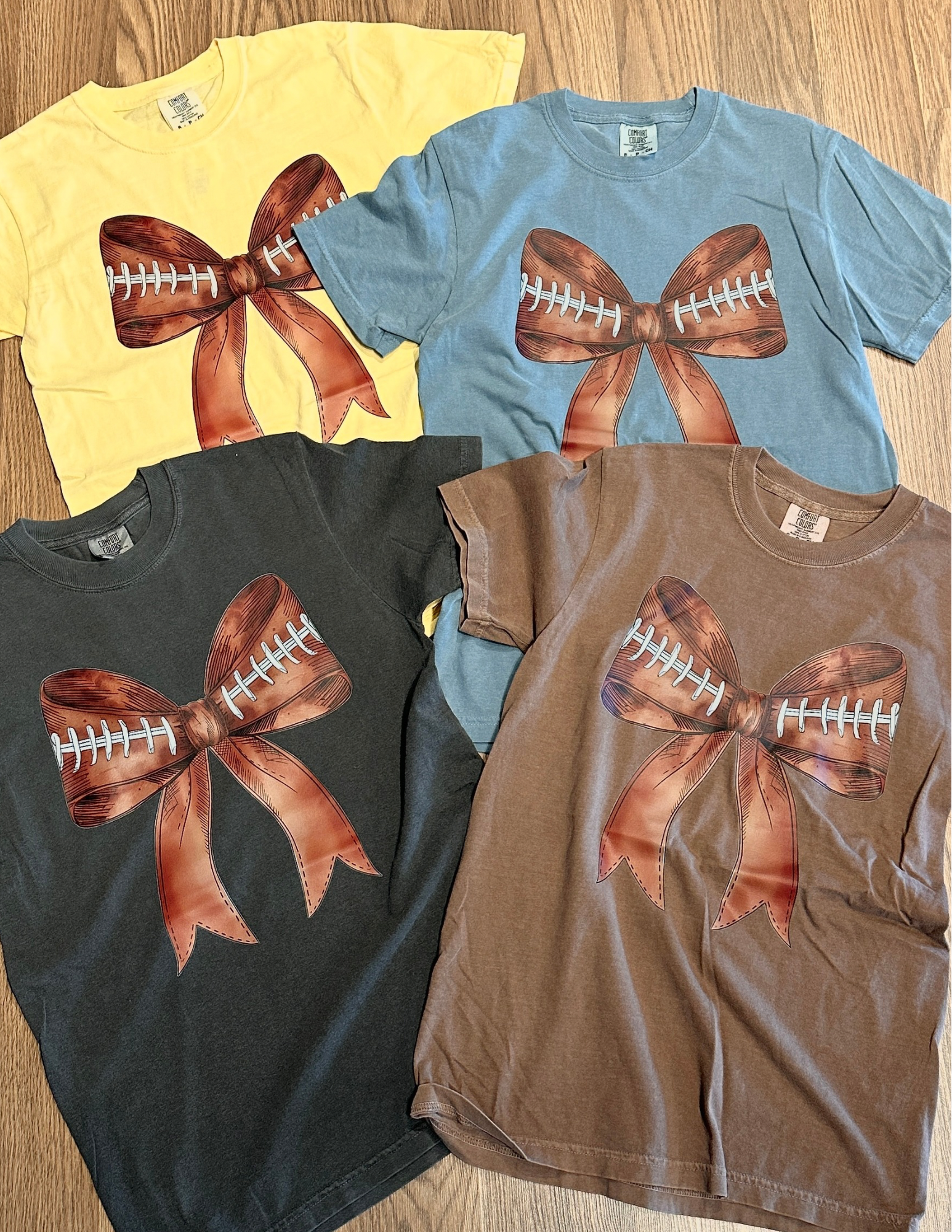 FOOTBALL BOW T-SHIRT - Blackbird Boutique