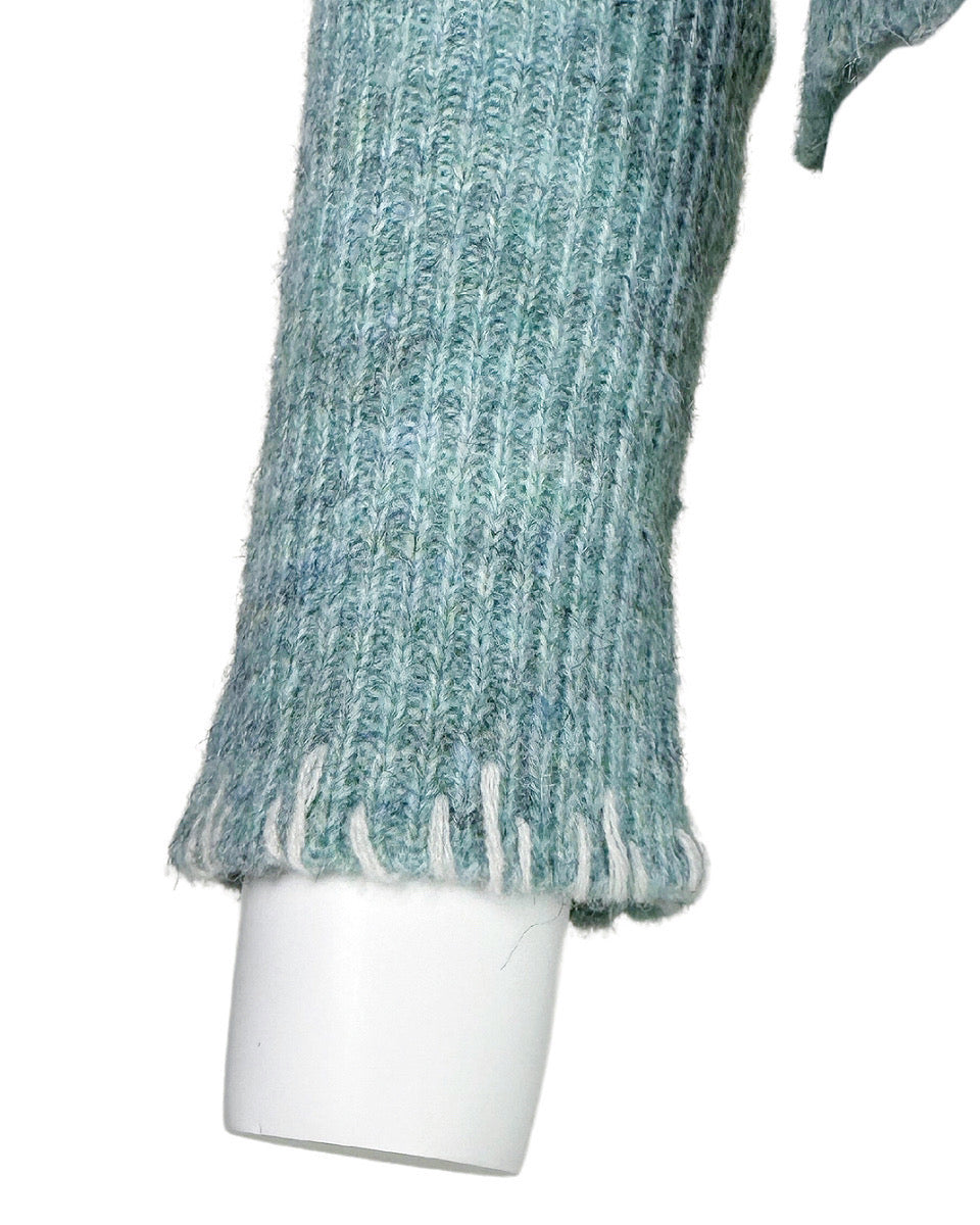 Boxy Knit Cardigan in Bubble Foam Green - Blackbird Boutique