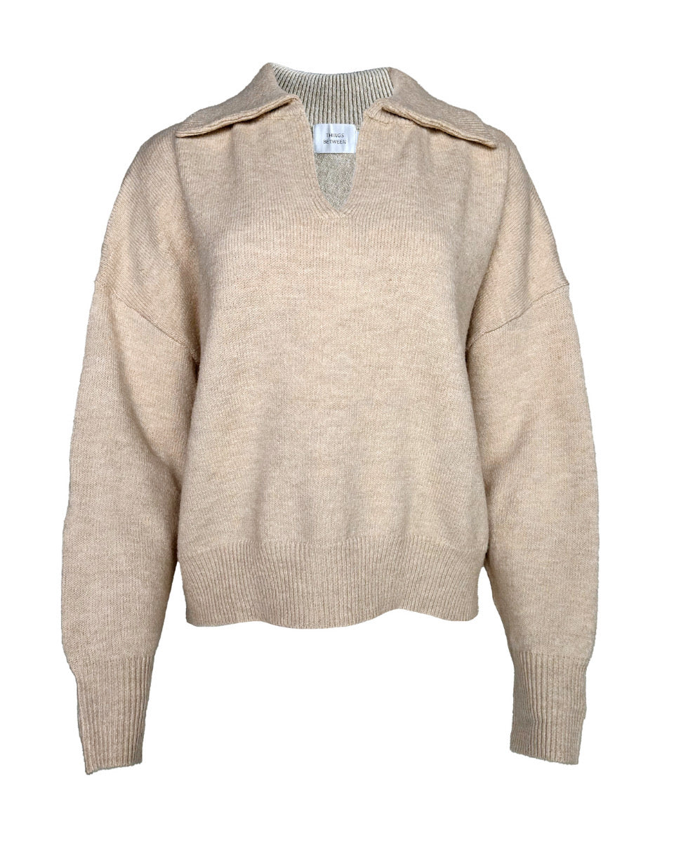 Cream Collared Sweater - Blackbird Boutique
