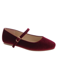 Velvet Ballet Flats in Red - Blackbird Boutique