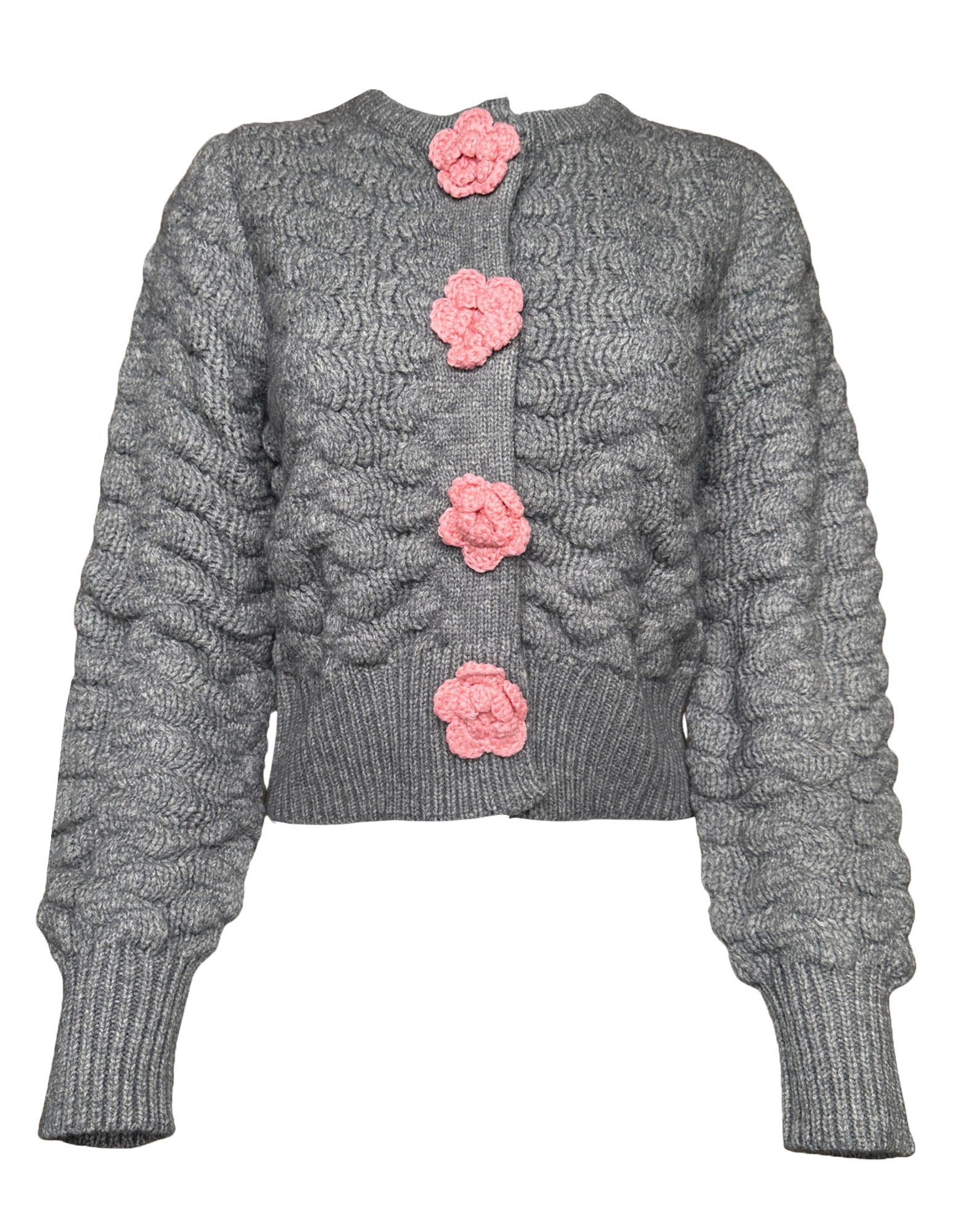 Flower Button Knit Sweater