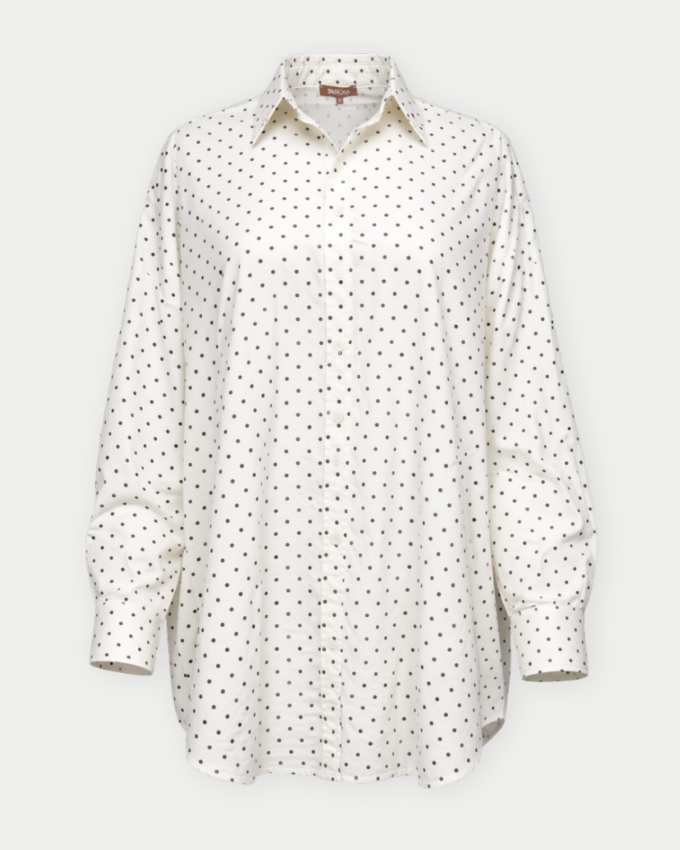 Polka Dot Oversized Button Down Shirt - Blackbird Boutique
