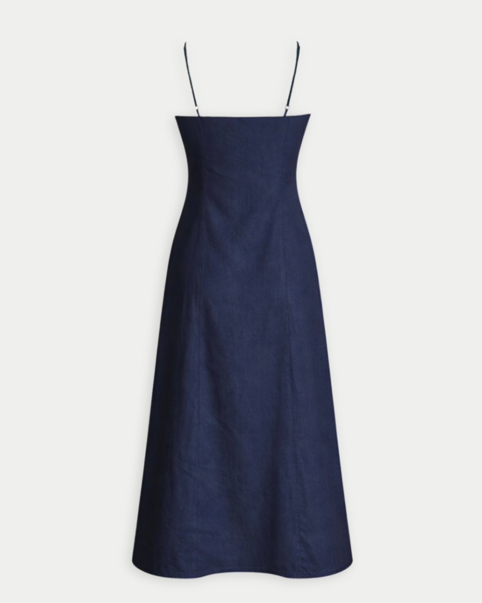 Chloe Dress in Navy Blue - Blackbird Boutique
