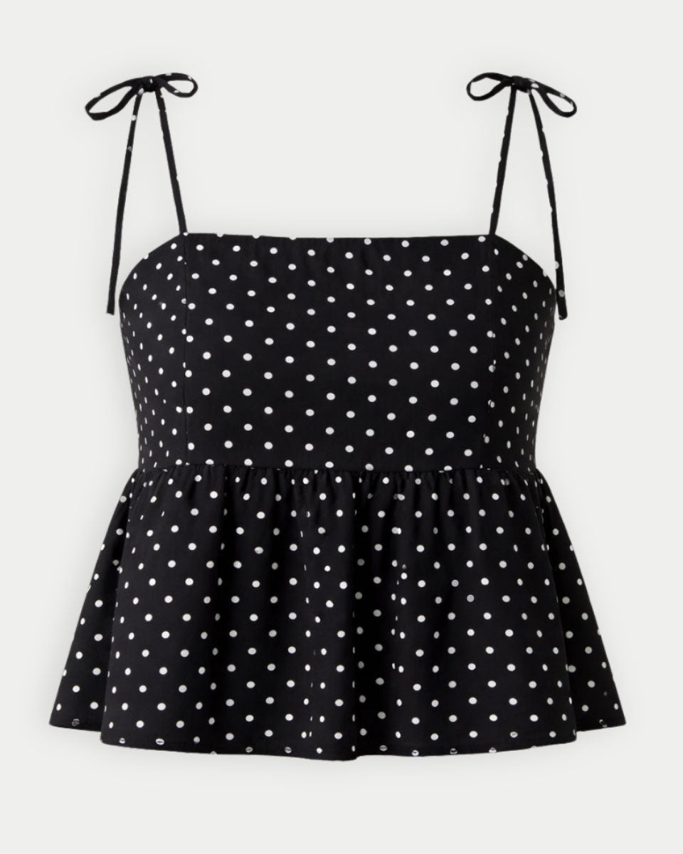 Freckles Sleeveless Peplum Polka Dot Top - Blackbird Boutique