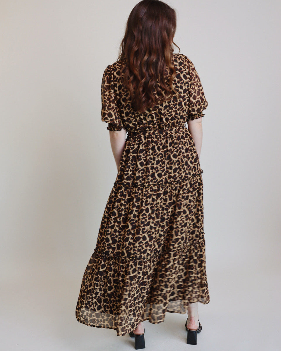 Animal Print Tiered Maxi Dress - Blackbird Boutique
