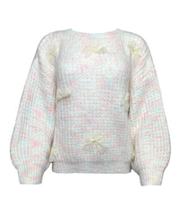 Cozy Sweater with Ribbon Bow Detail in Pink - Blackbird Boutique