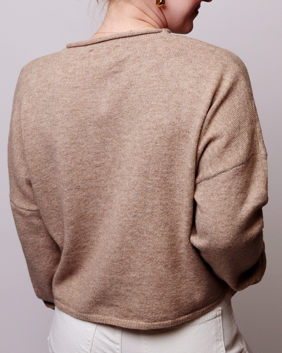 Jill Lightweight Button Down Knit Cardigan in Light Mocha