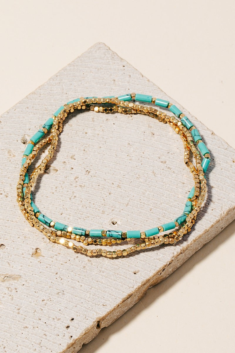 Stone Tube Beaded Layered Bracelet Set - Blackbird Boutique