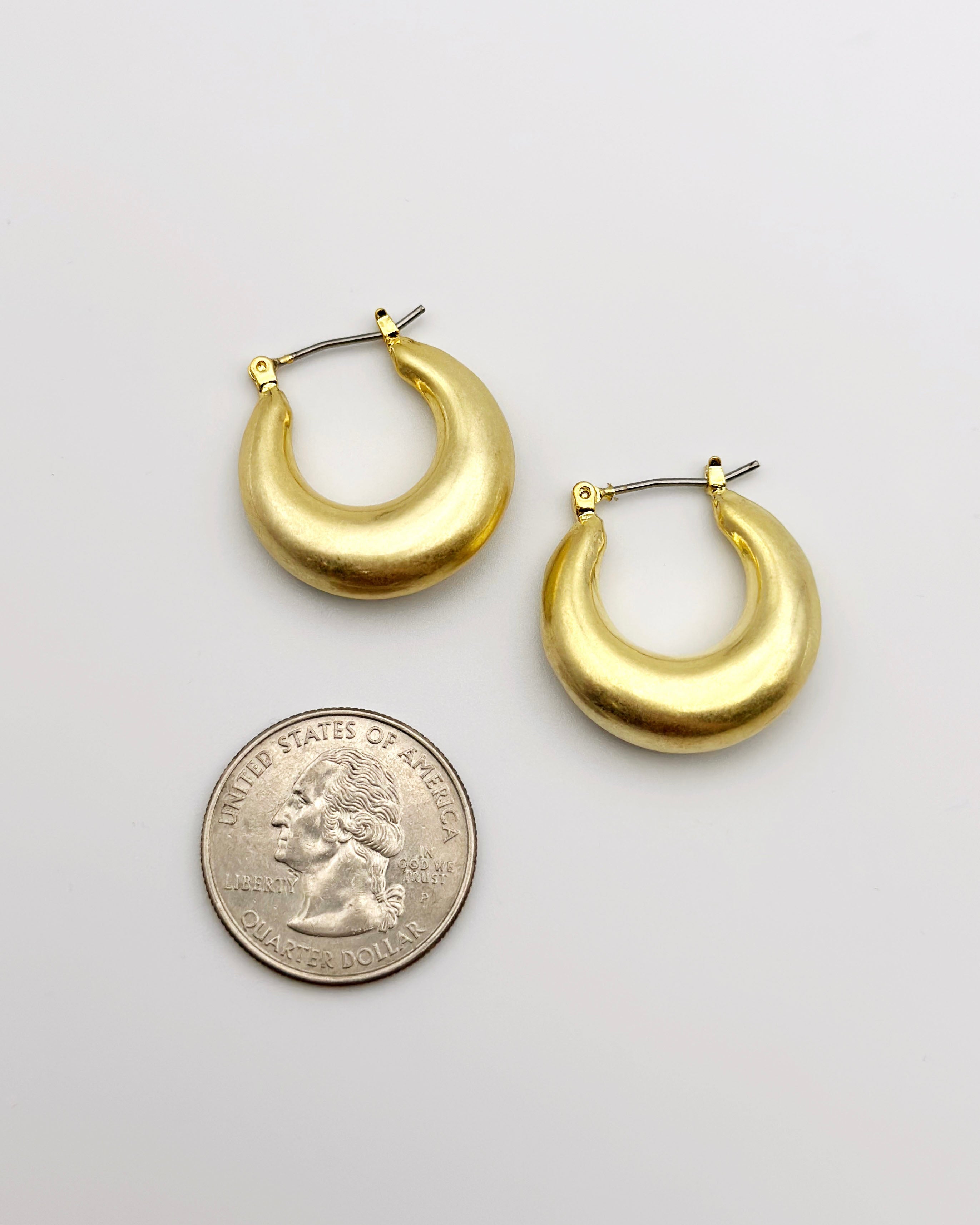 New Vintage Gold Plated Hoop Earrings - Blackbird Boutique