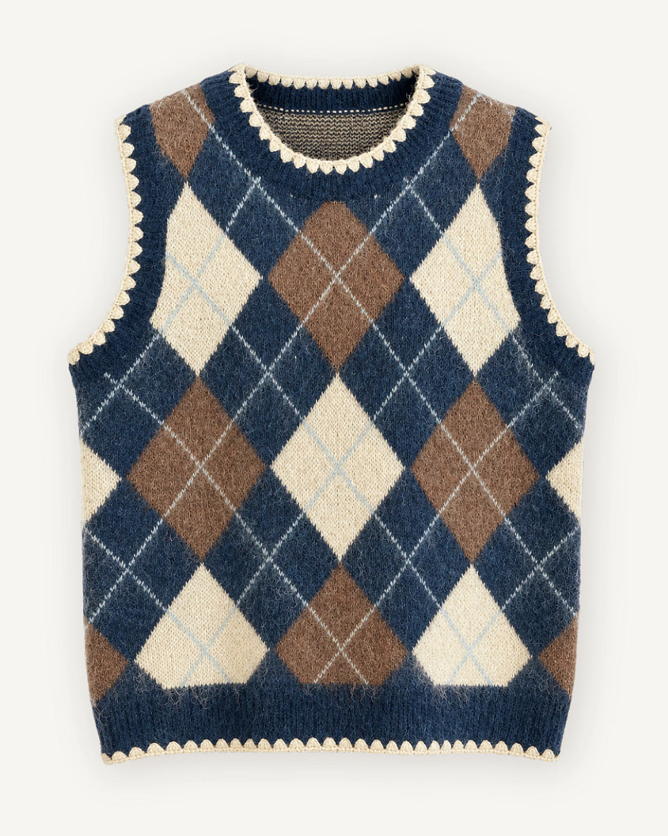 Ivy Argyle Sweater Vest - Blackbird Boutique