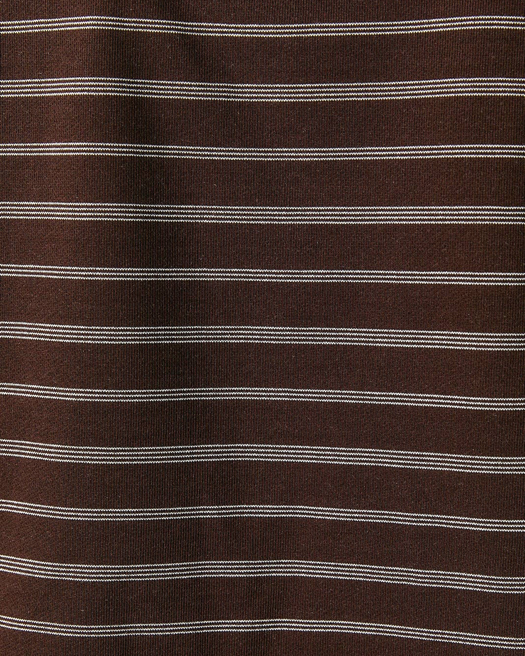 Close-up of brown fabric with thin white stripes