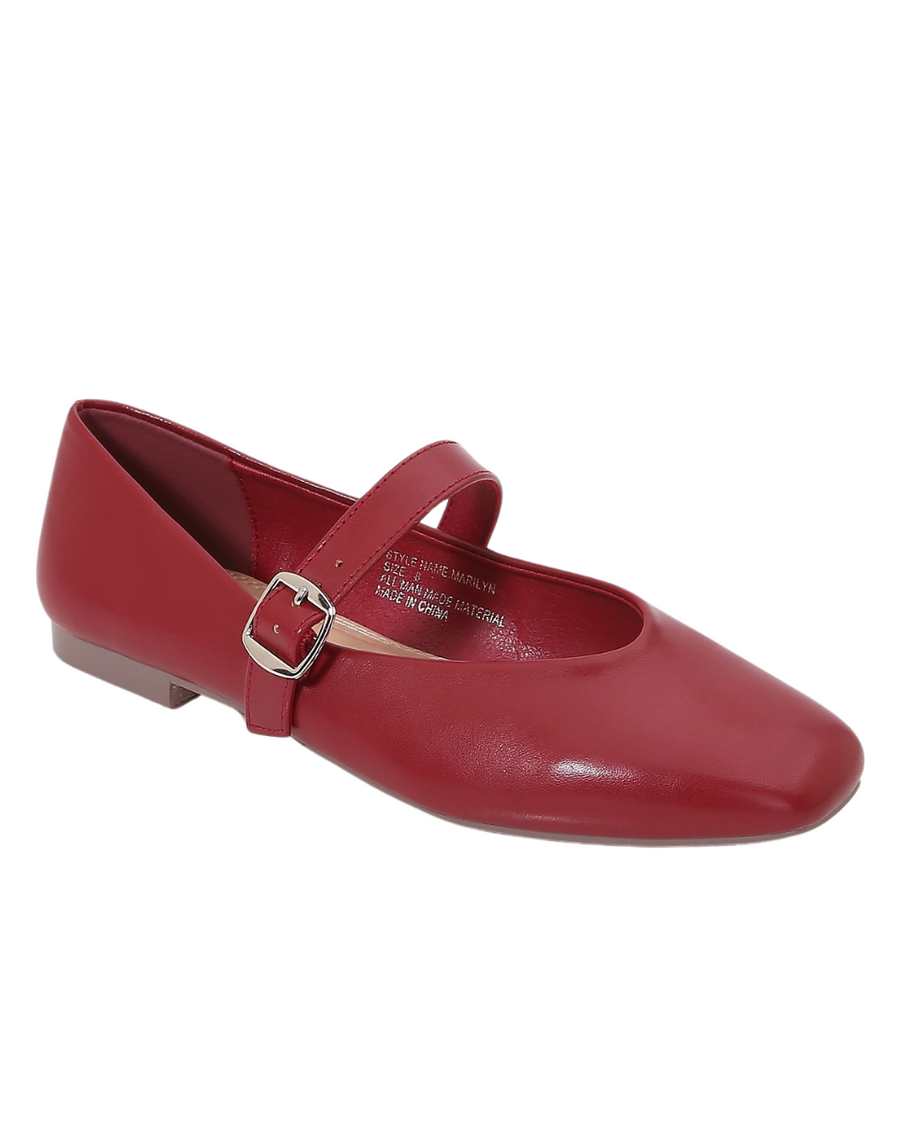 Mary Jane Flat in Wine - Blackbird Boutique