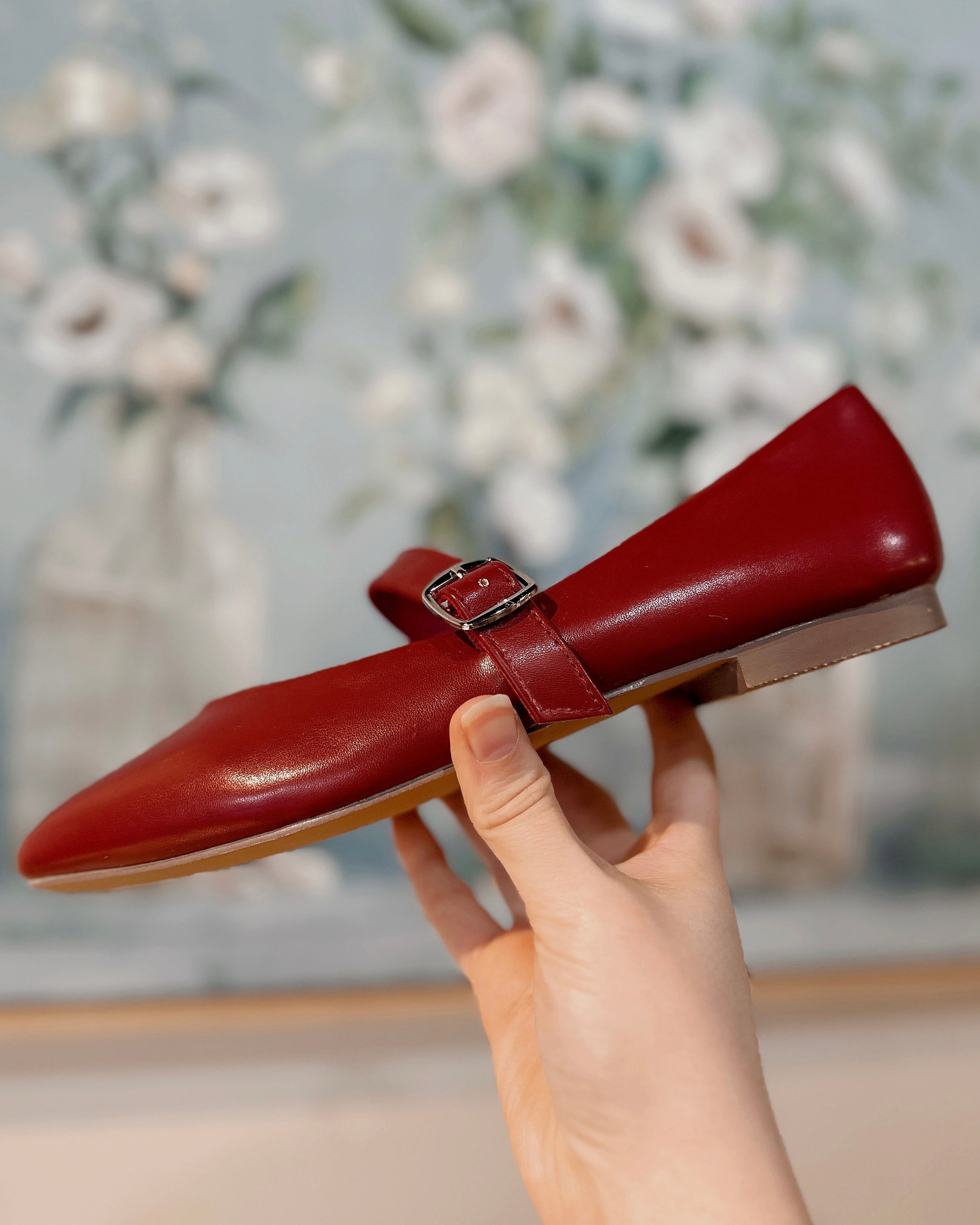 Mary Jane Flat in Wine - Blackbird Boutique