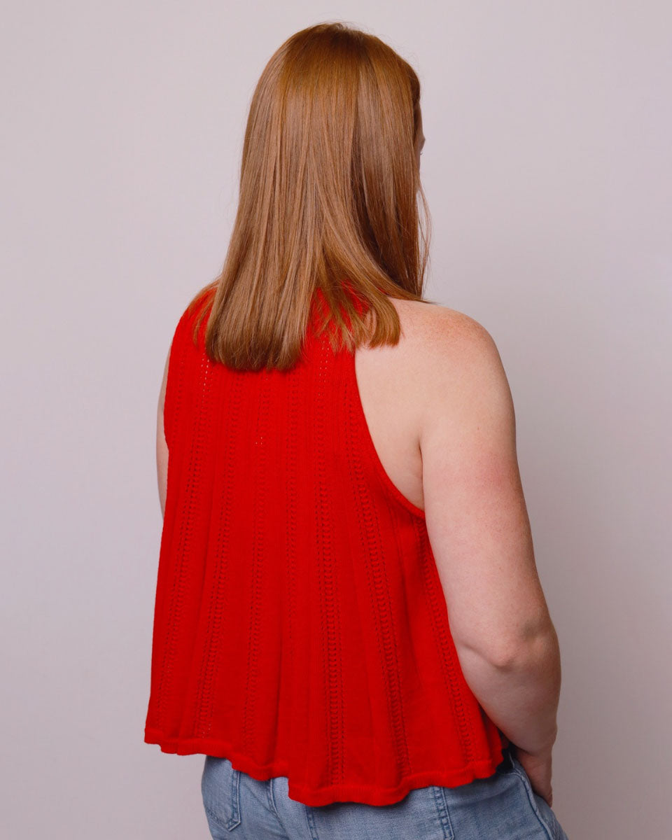 Nicole Sleeveless Sweater Tank in Red